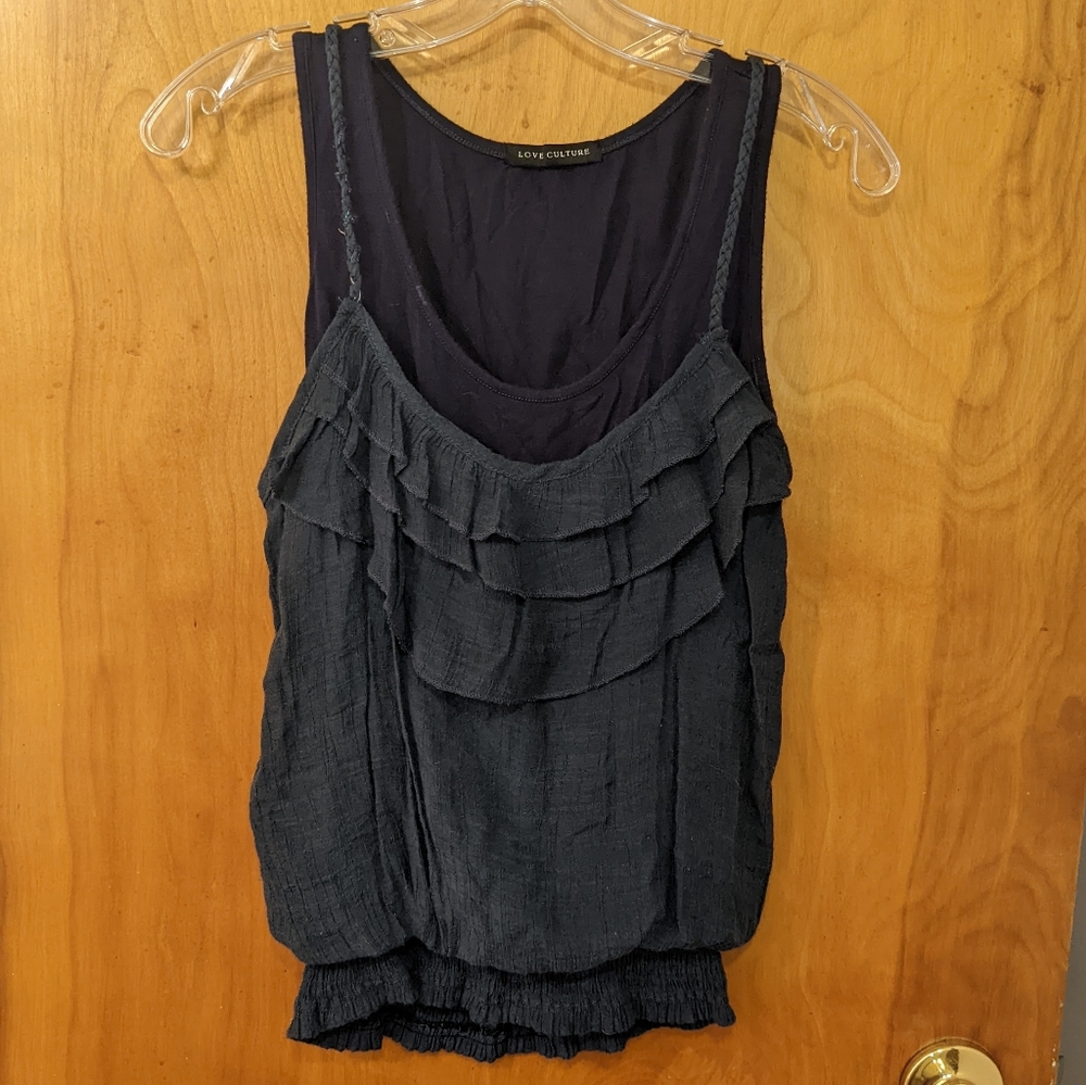 Love Culture Blouse, Size L, Dark Blue